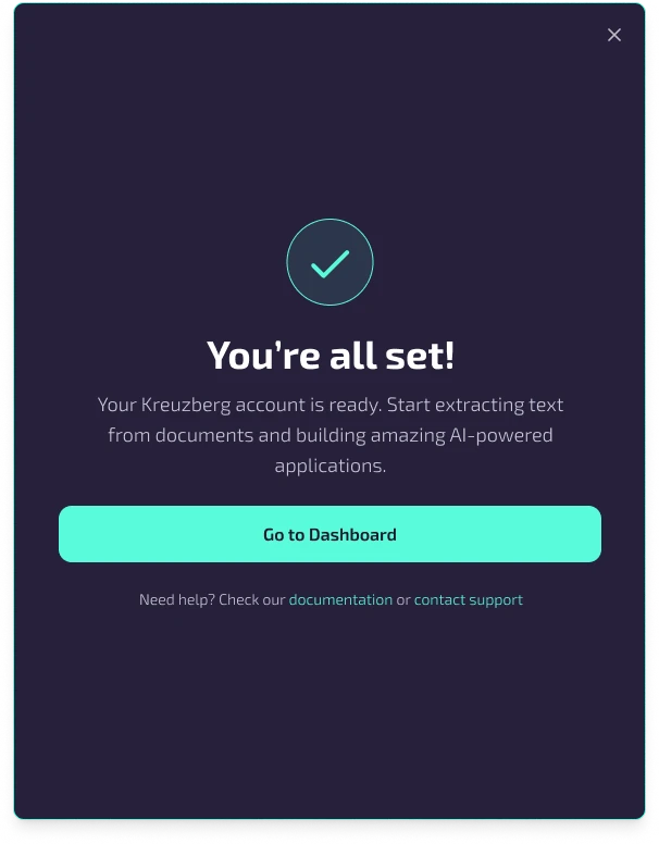 You're all set