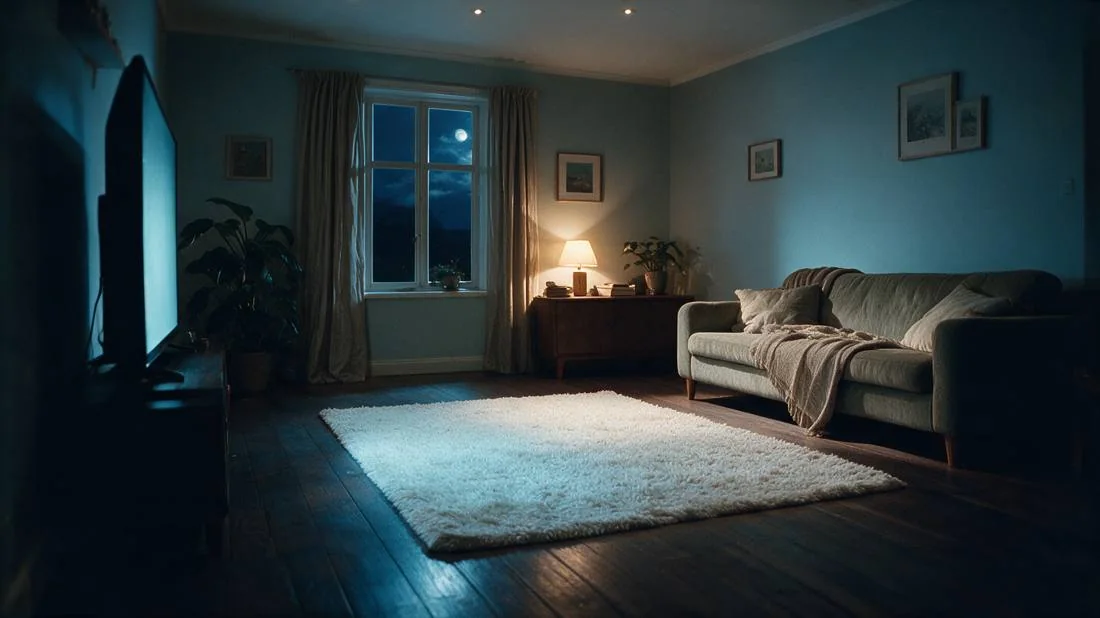 Living room, three-quarter view